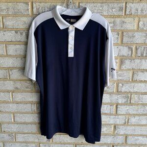 Callaway Golf Performance Color Block Short Sleeve Polo Shirt Men's Size L.